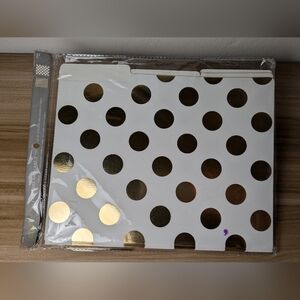 Fiddelstix Gold Stripe & Polka Dot File Folders and Labels